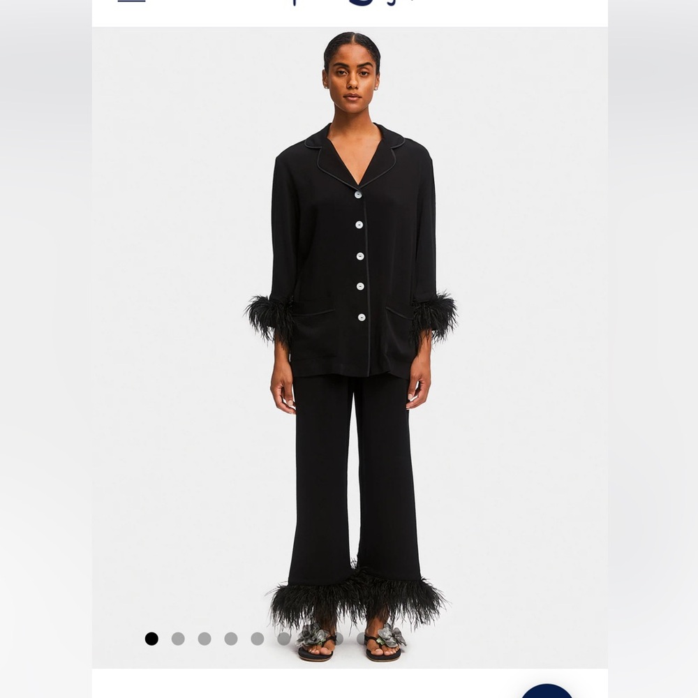 NWT SLEEPER
Party Pajama Set With Detachable Feathers In Black